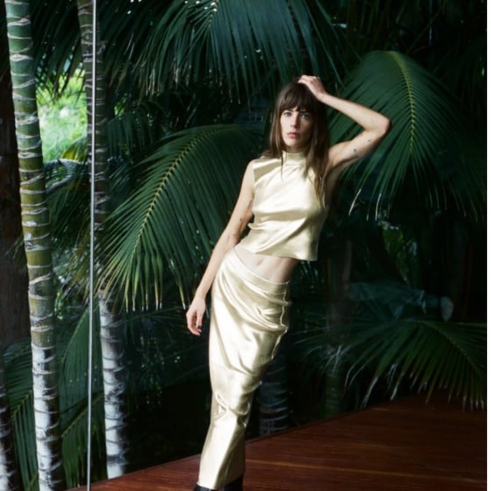 Zara gold/metallic skirt and top